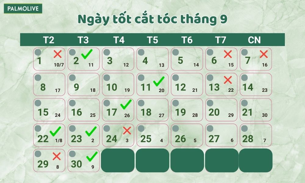 Ngày tốt cắt tóc tháng 9 - good-days-to-cut-hair-in-september-2025