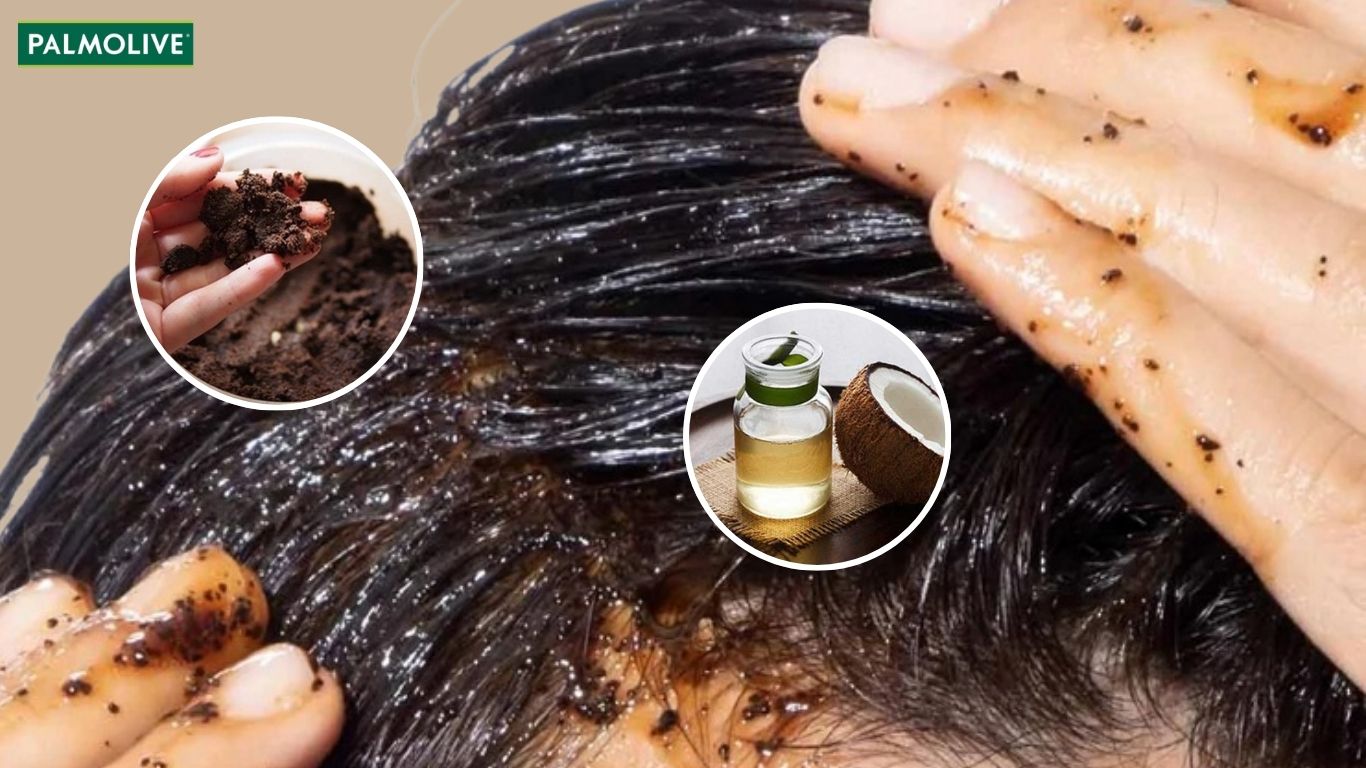 Tẩy tế bào chết da đầu bằng cà phê kết hợp cùng dầu dừa
