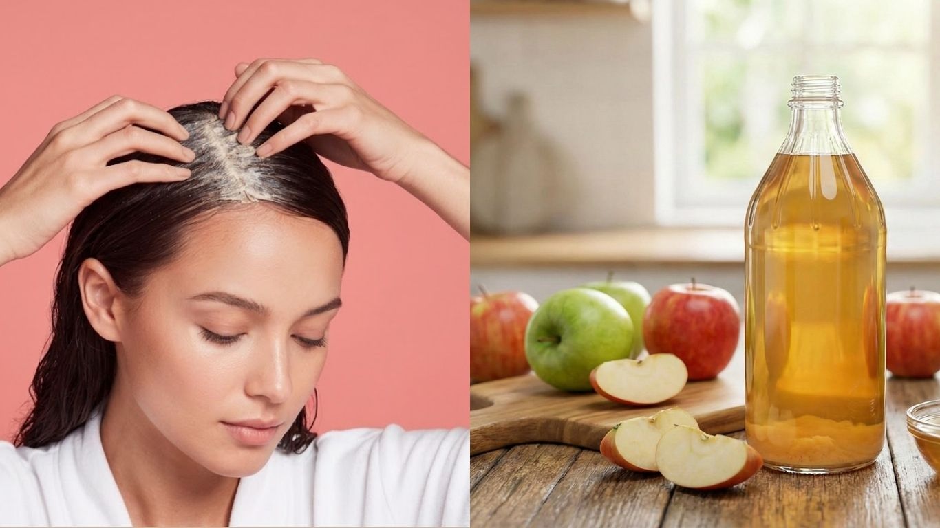 Tẩy tế bào chết da đầu bằng cách gội đầu cùng giấm táo