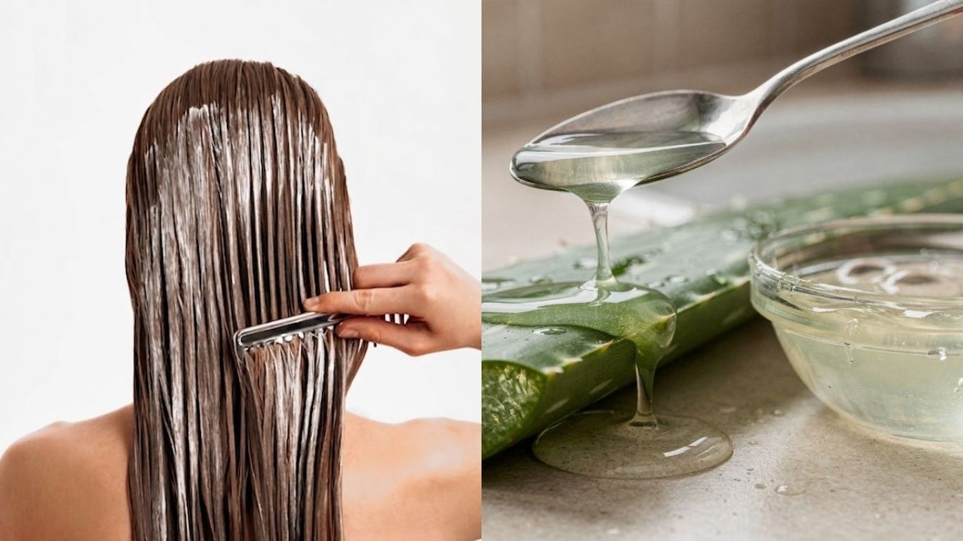 Khắc phục tình trạng tóc bông xù bằng cách ủ tóc bằng nha đam 