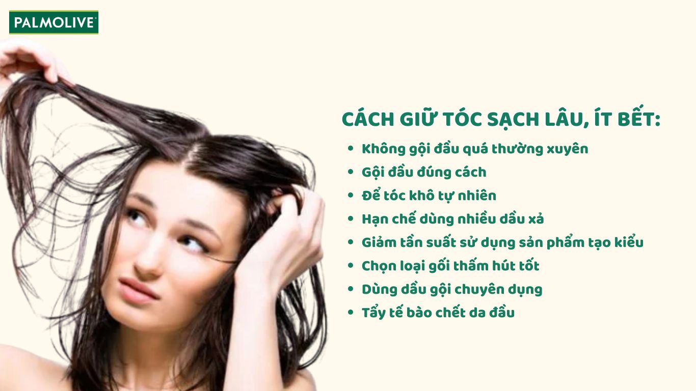Cách giữ tóc sạch lâu, hạn chế tình trạng tóc bết quay lại 