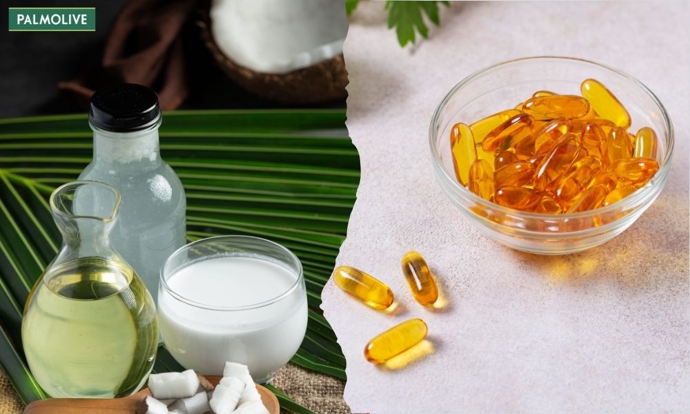 Ủ tóc bằng dầu dừa kết hợp vitamin E giúp tóc được dưỡng ẩm và chắc khỏe