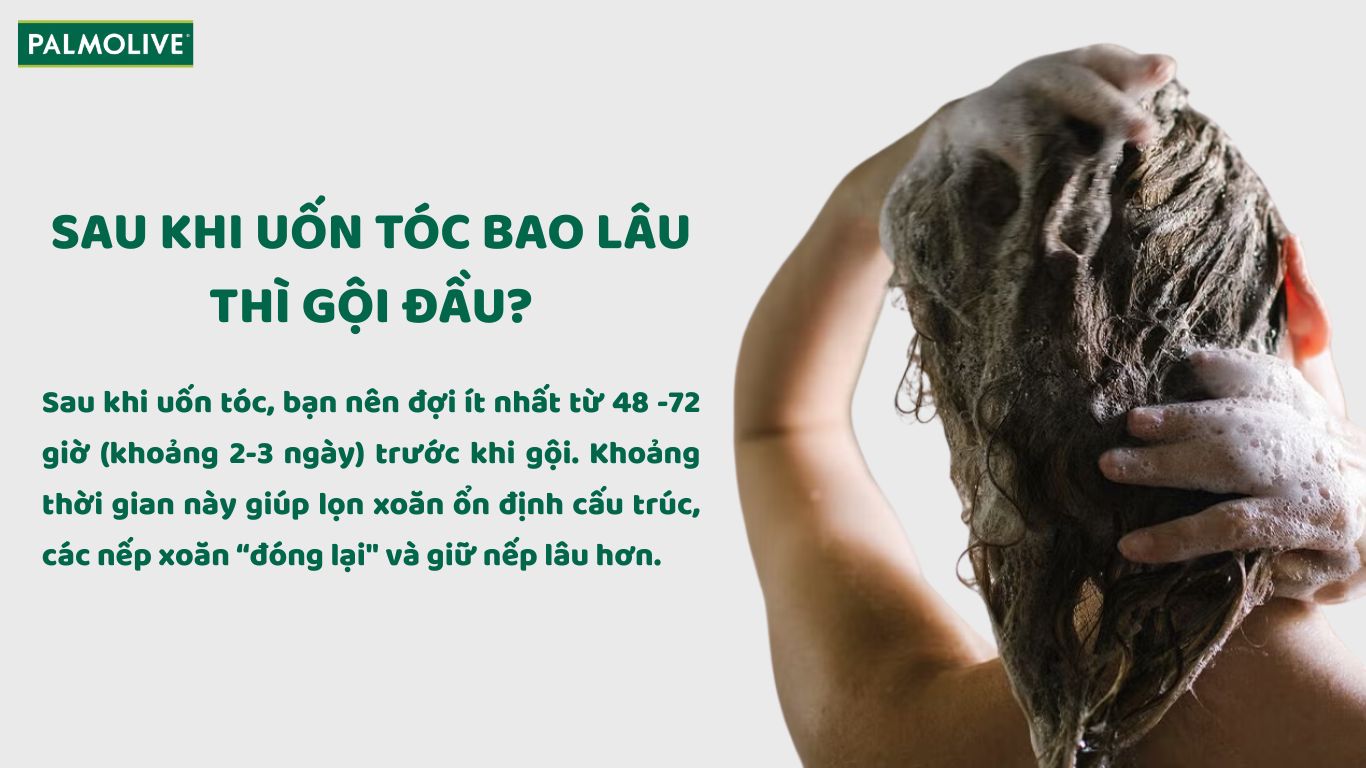 Sau khi uốn tóc, bạn nên chờ khoảng 2–3 ngày rồi mới gội đầu để giữ nếp tóc tốt hơn 