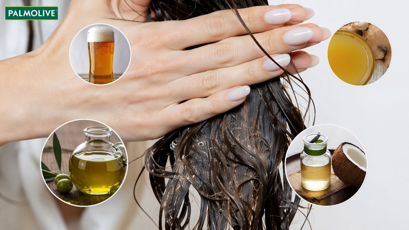 Ủ tóc uốn bằng các nguyên liệu tự nhiên như gừng, dầu dừa, dầu oliu 