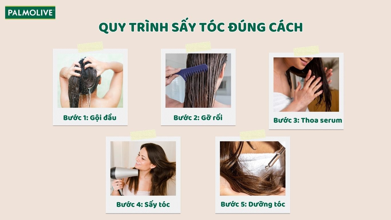 Các bước sấy tóc đúng cách  