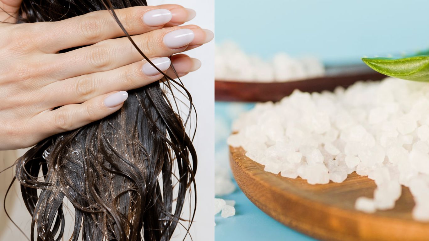 Cách làm tóc hết bết nhanh chóng bằng muối biển