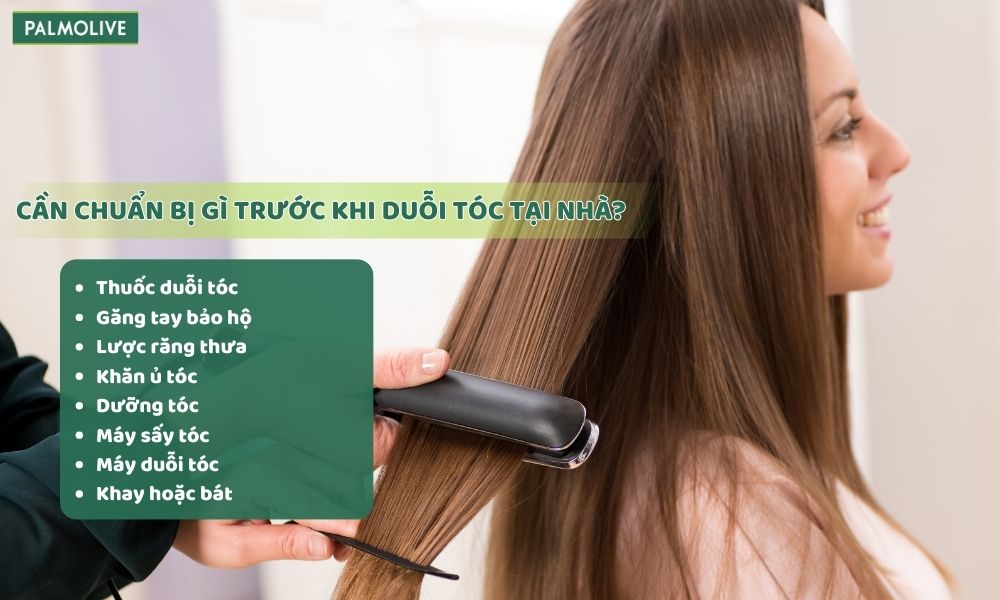 Dụng cụ cần chuẩn bị trước khi duỗi tóc tại nhà