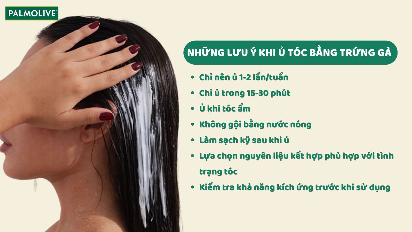 Các lưu ý khi ủ tóc bằng trứng gà tại nhà