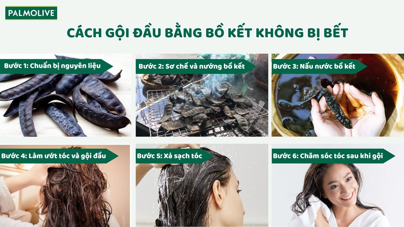 Cách gội đầu bằng bồ kết hạn chế tình trạng bết tóc