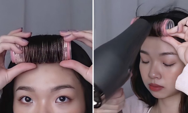Cách làm phồng chân tóc bằng lô cuốn tóc
