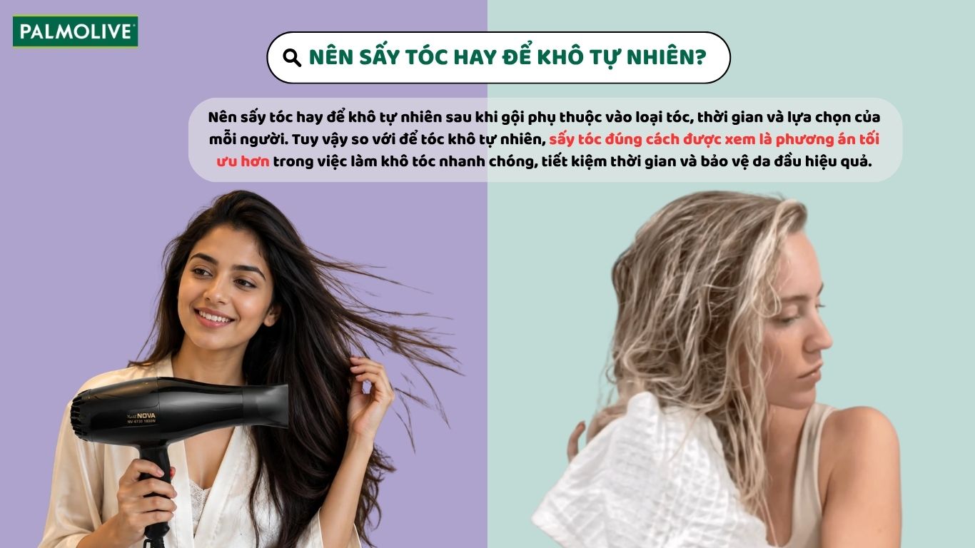 Giải đáp nên sấy tóc hay để khô tự nhiên