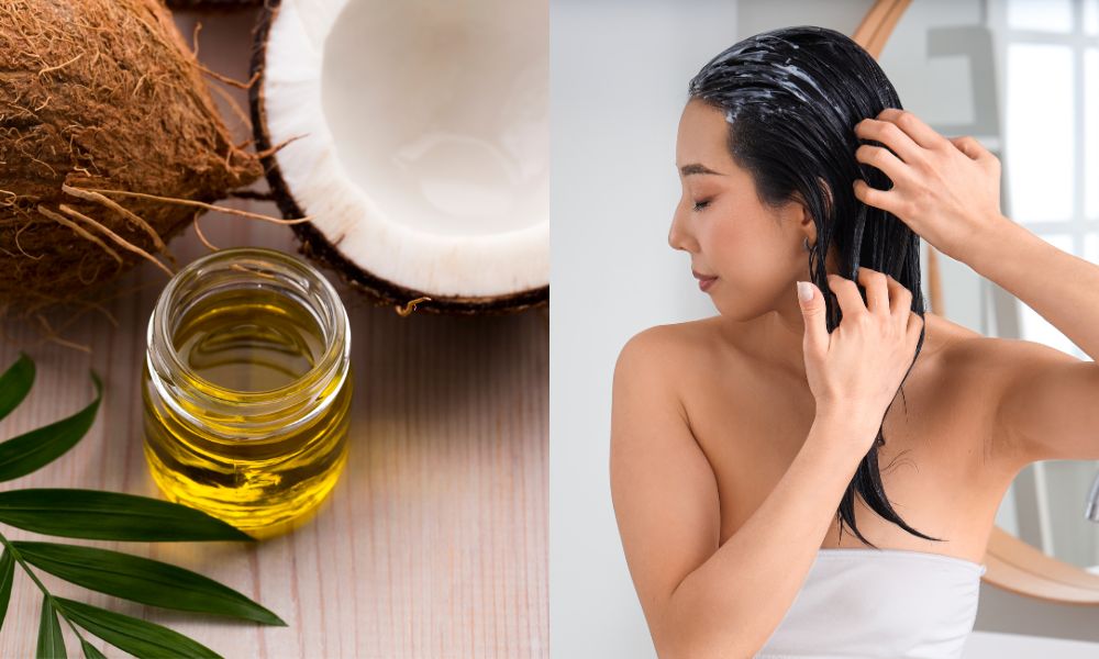 Mặt nạ ủ tóc bằng dầu dừa giúp giảm tình trạng khô tóc Mặt nạ ủ tóc bằng dầu dừa giúp giảm tình trạng khô tóc